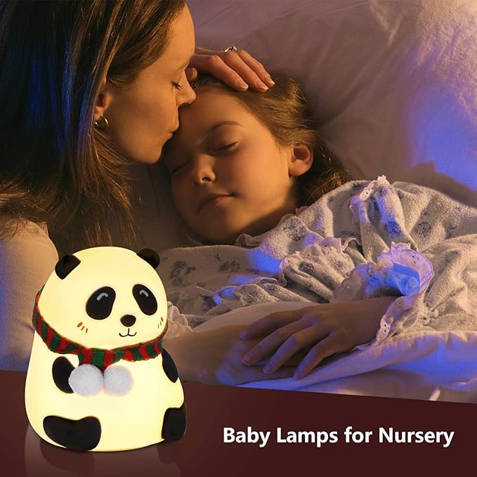 🐼 Panda Night Light – 🌈 7-Color LED | 🔌 USB Rechargeable | 🧸 Soft Silicone Lamp for Kids & Adults