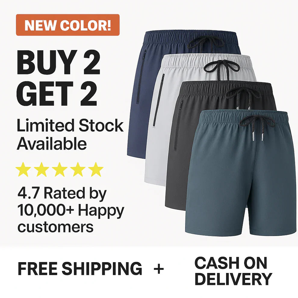 Combo of 4 Men's Stretchable Cotton Shorts (Half Pants) for Summers- Buy 1 Get 3 Free Regular