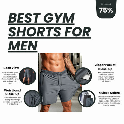 Combo of 4 Men's Stretchable Cotton Shorts (Half Pants) for Summers- Buy 1 Get 3 Free Regular
